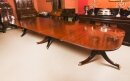 Antique 15ft George III StyleTriple Pillar Dining Table Circa 1920 Antique 15ft George III StyleTriple Pillar Dining Table Circa 1920