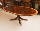 Antique Oval Inlaid Regency Dining Table & Leaf 19th Century Antique Oval Inlaid Regency Dining Table & Leaf 19th Century