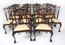 Antique Set of 14 Chippendale Revival Dining Chairs 20th Century Antique Set of 14 Chippendale Revival Dining Chairs 20th Century