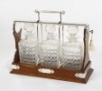 Antique Victorian English Silver Plated 3 Bottle Tantalus by Hobbs & Co C1870 Antique Victorian English Silver Plated 3 Bottle Tantalus by Hobbs & Co C1870