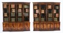 Vintage Pair Flame Mahogany Breakfront Bookcases 20th Century Vintage Pair Flame Mahogany Breakfront Bookcases 20th Century